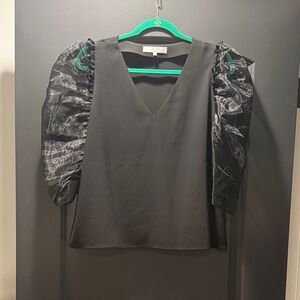 CROSBY by Mollie Burch Black Puff Sleeve Blouse